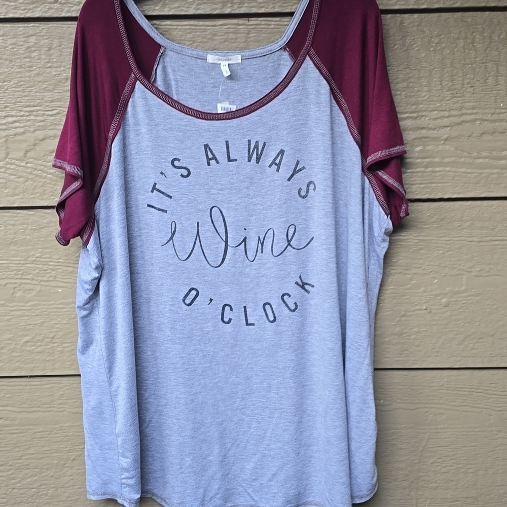 Maurices always wine o’clock graphic tee NWT new